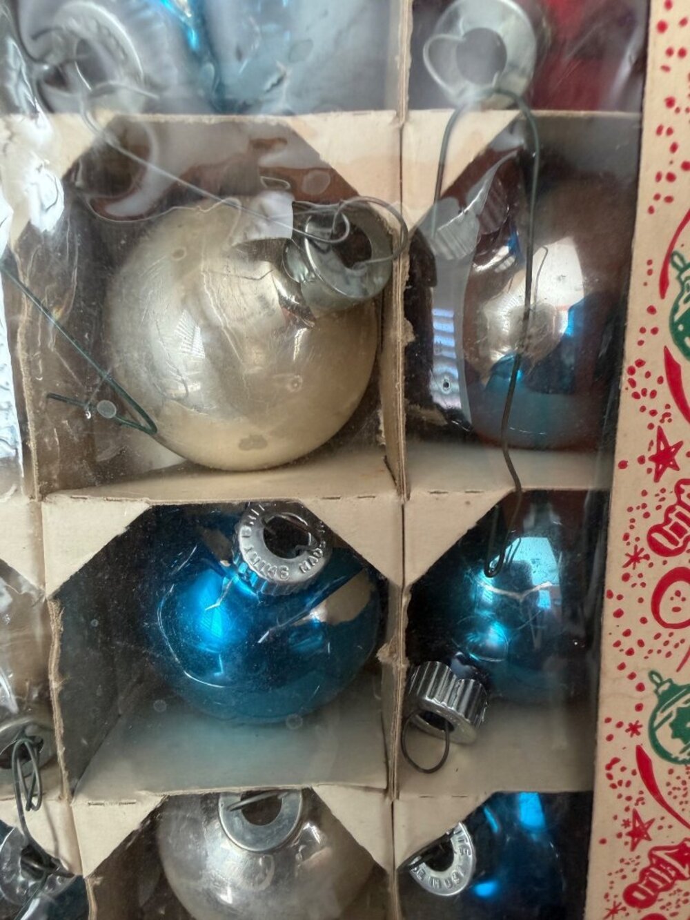 Vintage Shiny Brite Glass Ornaments 48 Pc Lot 4 Boxes USA Mid Century - Picture 13 of 16